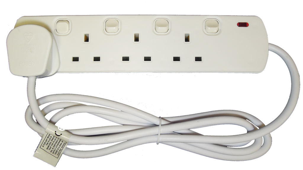 Plymouth 4 Gang 2 Metre Switched Extension Lead