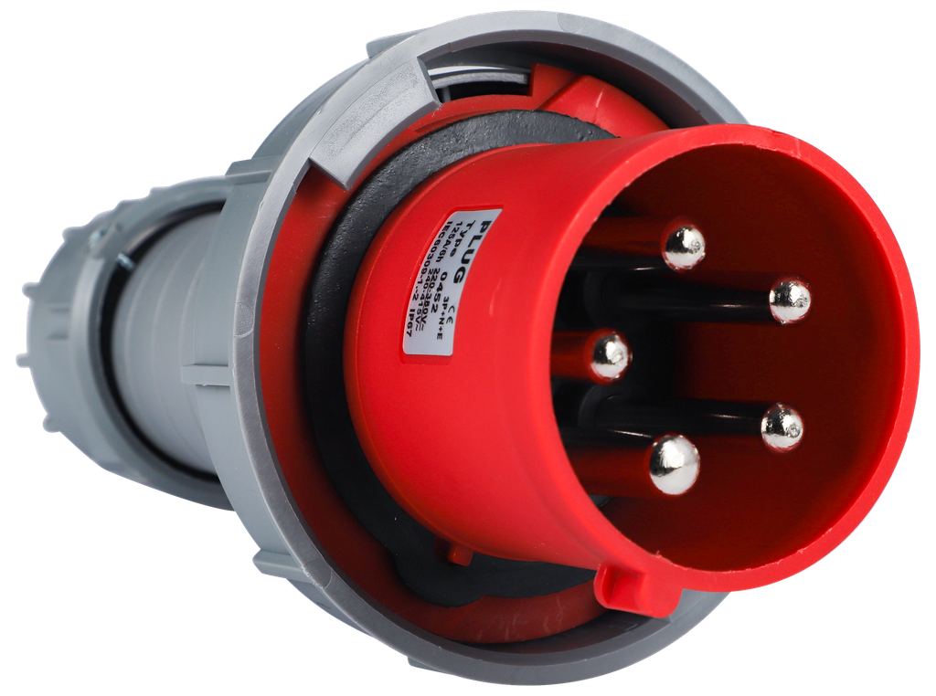 EBASEE CEE IP67 125A Plug Male 5X125A 380V Red