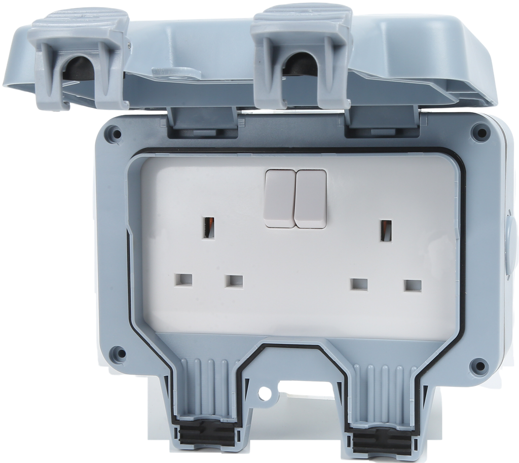 [ES202] Plymouth  IP65 Twin Switched Socket Outlet