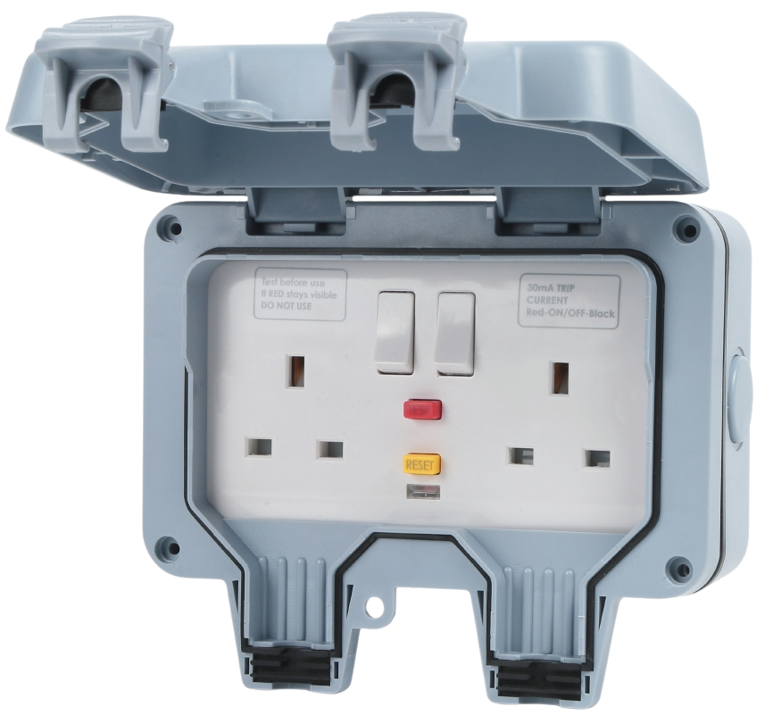 Plymouth IP65 RCD Twin Switched Socket Outlet