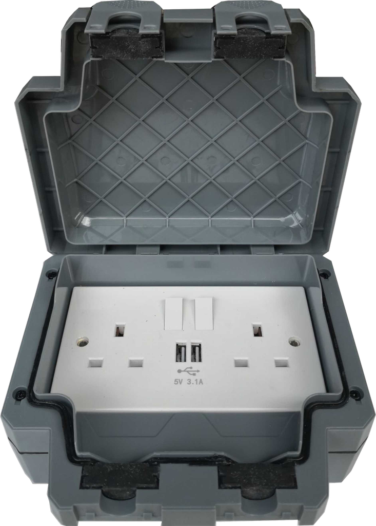 Plymouth Twin Switched Socket Outlet with 2 x USB Ports