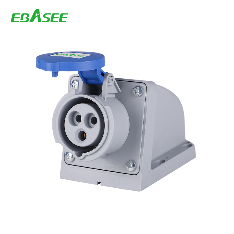 EBASEE CEE IP44 32A Wall Mounted Socket 3x32A 230V Blue