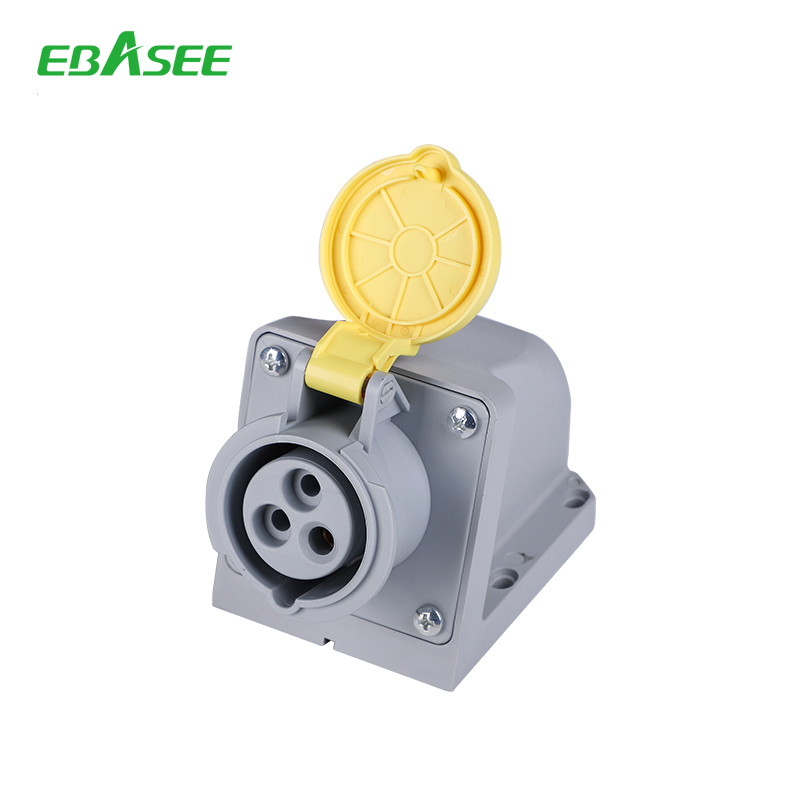 EBASEE CEE IP44 32A Wall Mounted Socket  3x32A Yellow