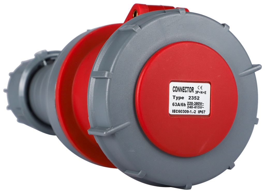 EBASEE CEE IP67 63A Socket/Coupler Female  5X63A 380V Red