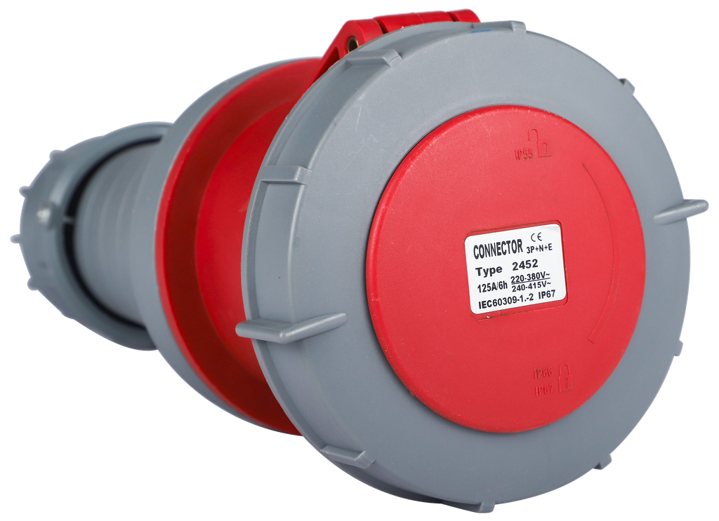 EBASEE CEE IP67 125A Socket/Coupler Female  5X125A 380V Red
