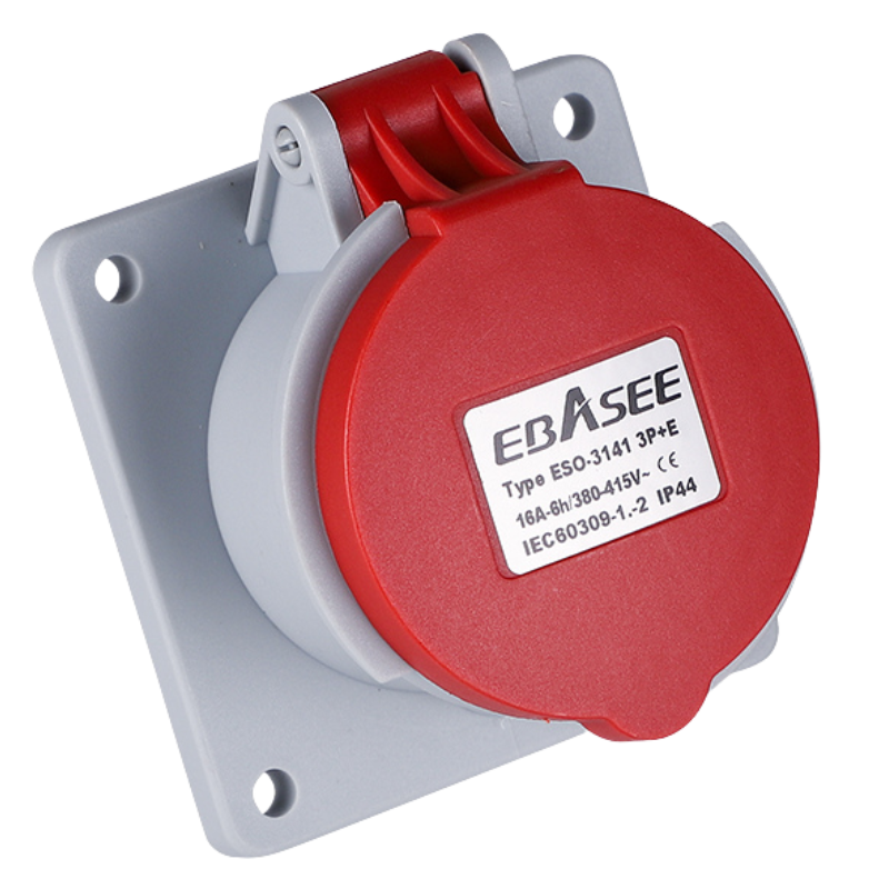Ebasee CEE IP44 Panel Mounted Socket 5X16A 380V Red