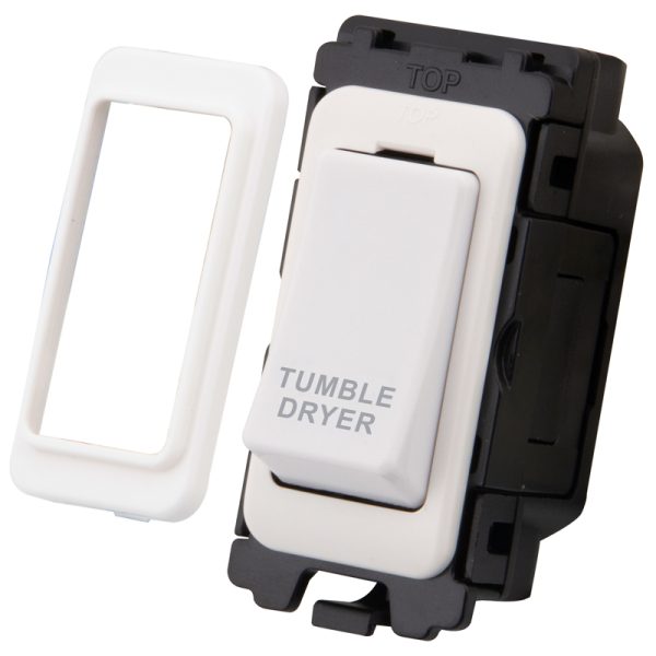 20A Double Pole Switch Grid Module - 'Tumble Dryer