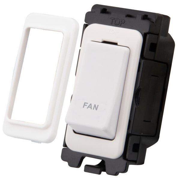 20A Double Pole Switch Grid Module - 'Fan'