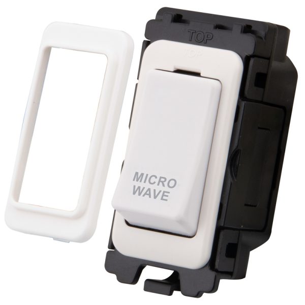 20A Double Pole Switch Grid Module - 'Microwave'