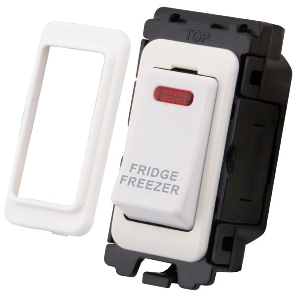 20A Double Pole Switch Grid Module c/w Neon - 'Fridge Freezer'