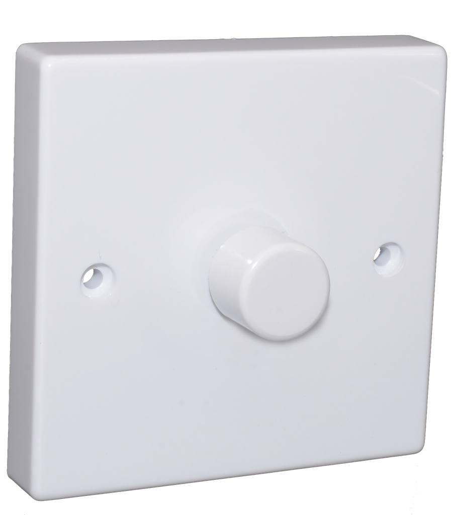 Lincoln 1 Gang 2 Way 400W Push On/Off White Dimmer