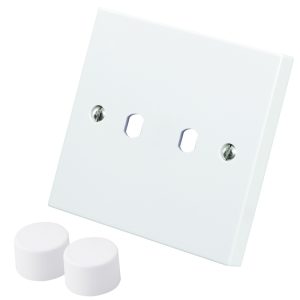 Lincoln 2 Gang  Dimmer Plate + Knobs