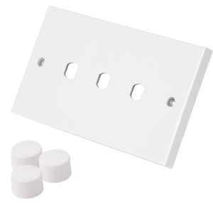 Lincoln 3 Gang Dimmer Plate + Knobs