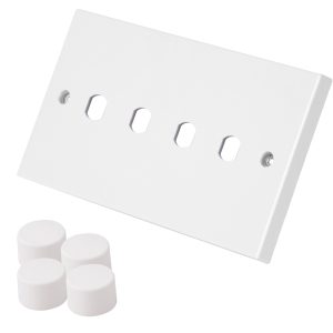 Lincoln 4 Gang  Dimmer Plate + Knobs