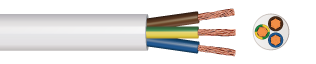 PVC 3 Core 1.5 Sqmm White Heat Resistant Flex 3093Y H05V2V2-F