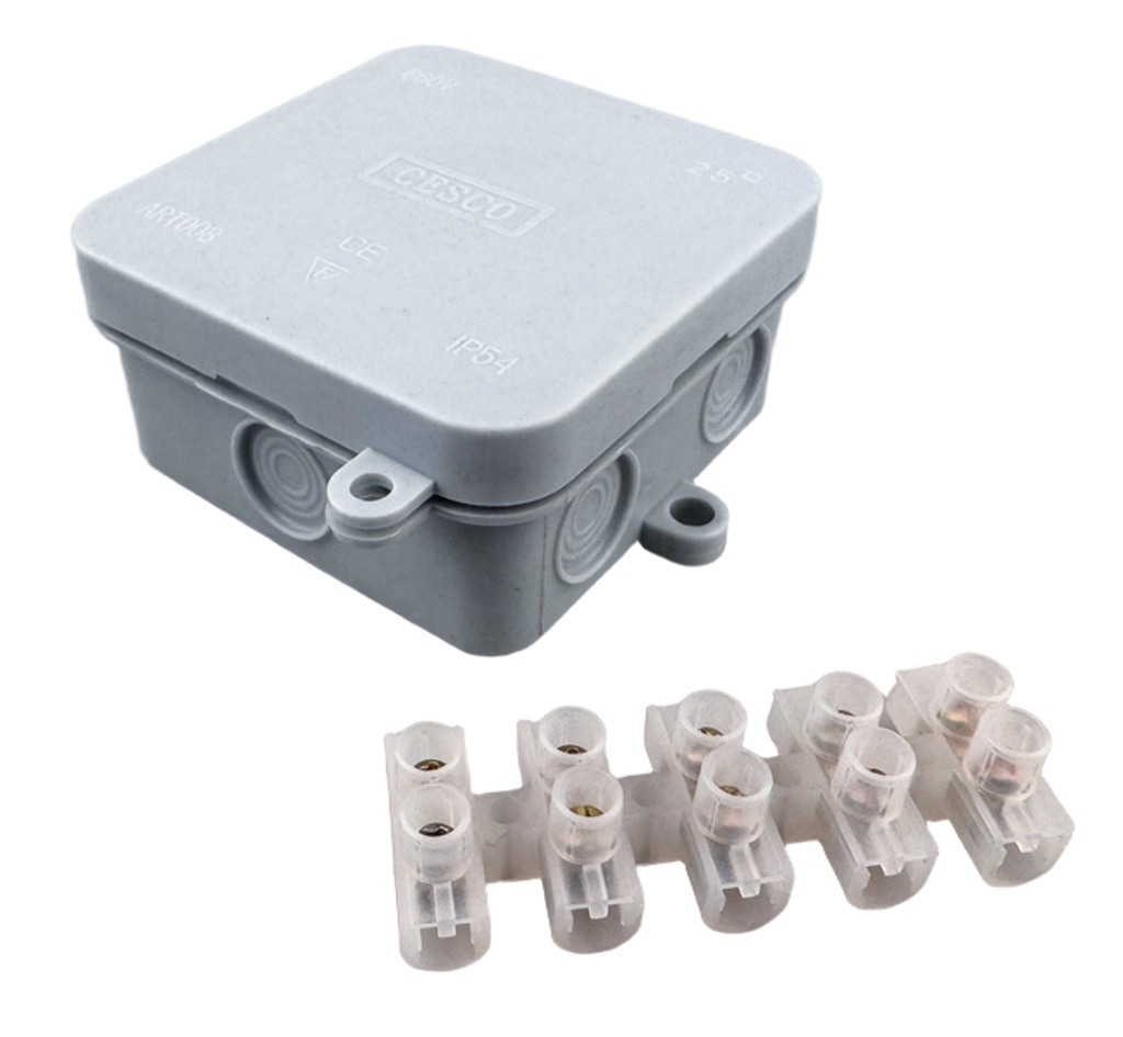 Plymouth IP54 OBO Box square - with Strip Connector