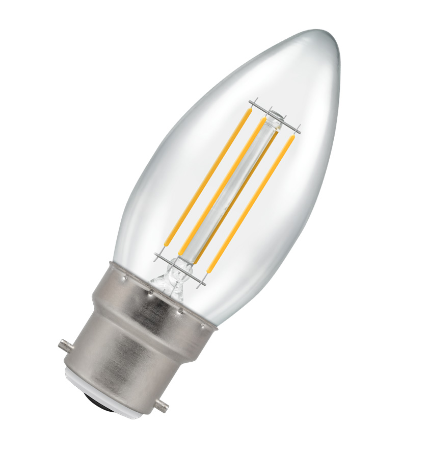 Tezla LED Filament Candle Lamp Clear BC - 4W = 28W