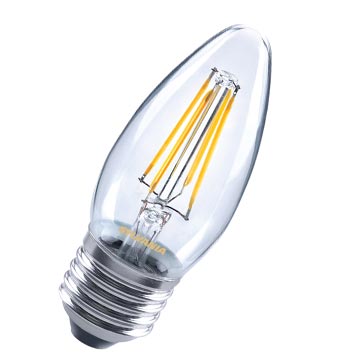Tezla LED Filament Candle Lamp Clear ES - 4W = 28W