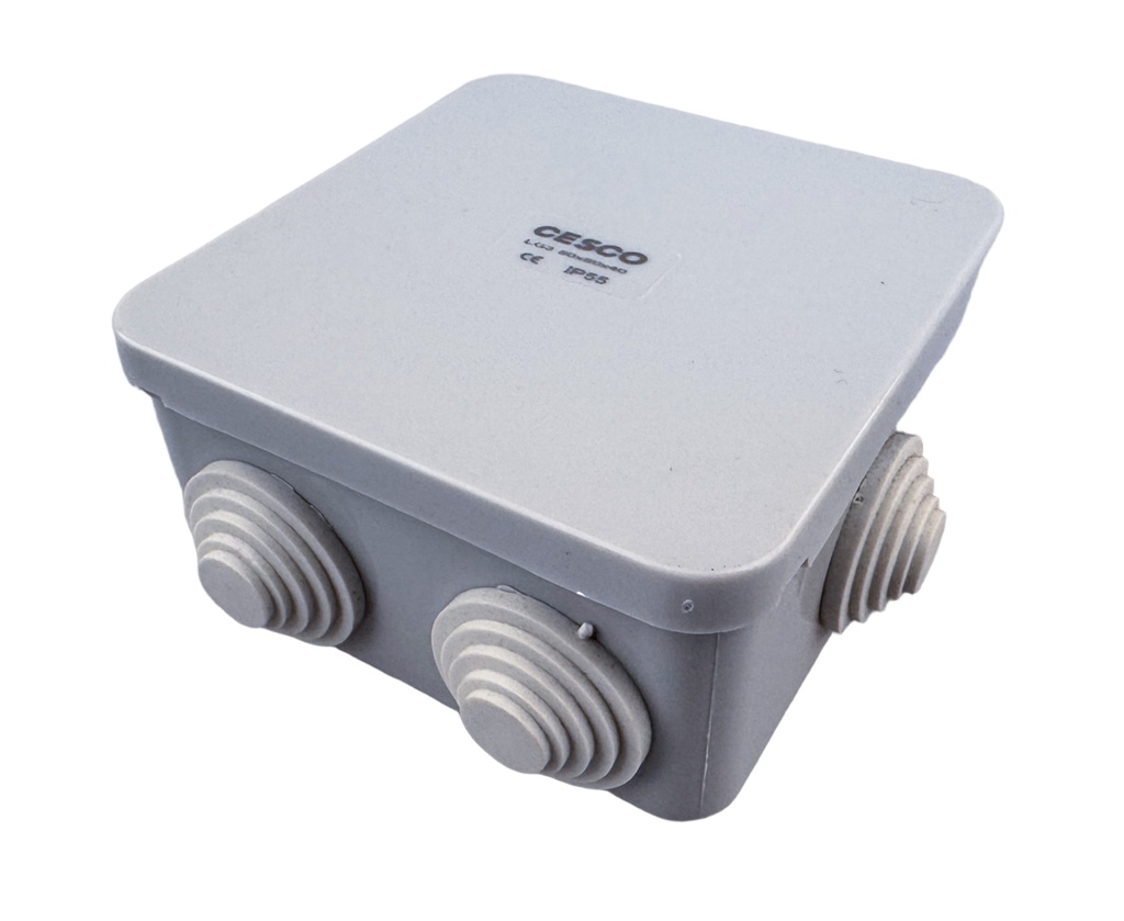 Plymouth Junction Box IP55 with Grommets - 80 x 80 x 40mm Square