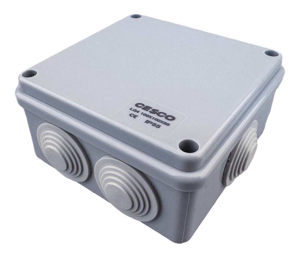 Plymouth Junction Box IP55 with Grommets - 100 x 100 x 50mm