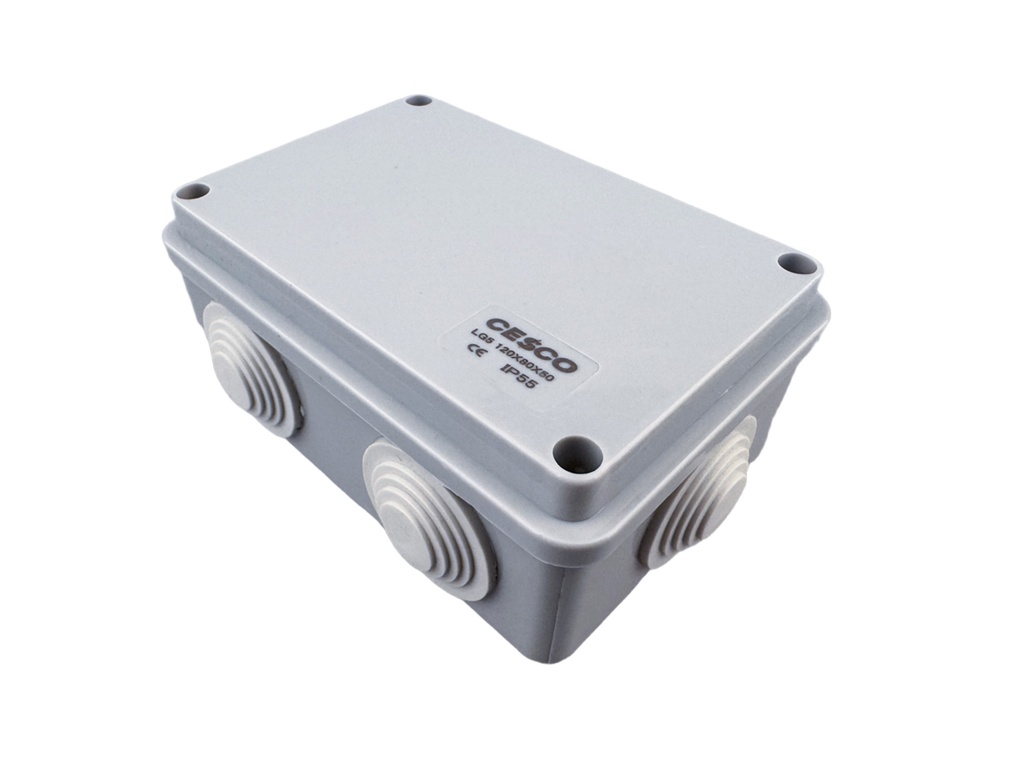 Plymouth Junction Box IP55 with Grommets - 120 x 80 x 50mm