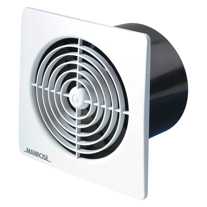 Manrose Low Profile White Standard Fan - Retail Boxed