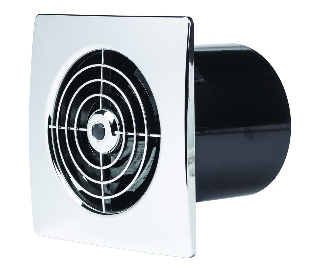 Manrose Chrome Timer Fan Low Profile - Retail Boxed