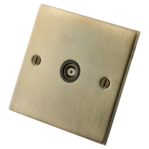 Antique Brass 1 Gang  TV Socket