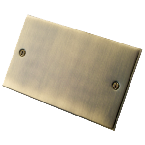 Antique Brass 2 Gang  Blank Plate
