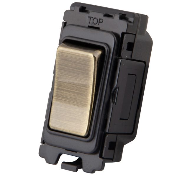 Antique Brass Intermediae Switch Grid Module - 3060-007