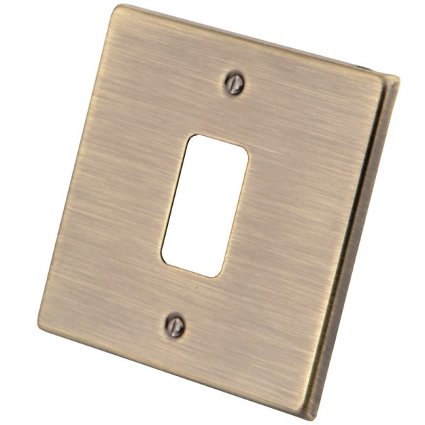 Antique Brass 1 Gang Grid Plate 6060-350
