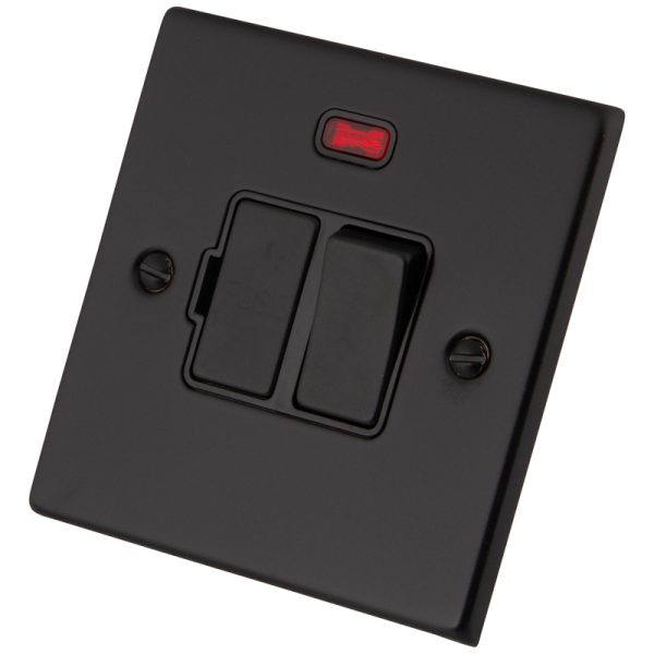 Black Metal 13A Switched Fused Spur Neon 6082-045