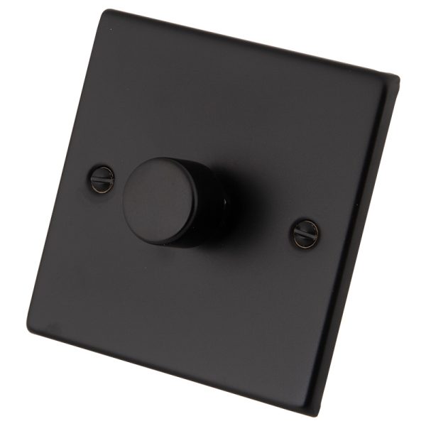Black Metal 1 Gang 2 Way 400W Dimmer 6080-021