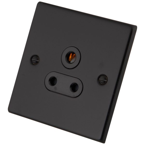 Black Metal 5A Unswitched Socket 6082-109