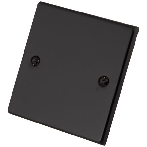 Black Metal 1 Gang Blank Plate 6080-030