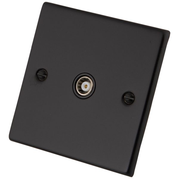 Black Metal 1 Gang TV Outlet Switch 6082-300