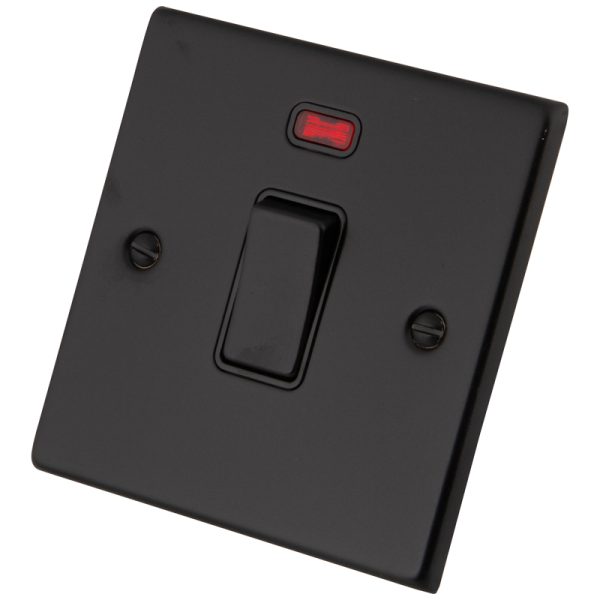 Black Metal 20A Double Pole Sw c/w Neon 6082-051