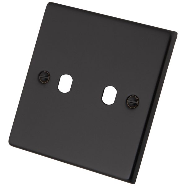 Black Metal 2 Gang Dimmer Plate & Knob 6080-222