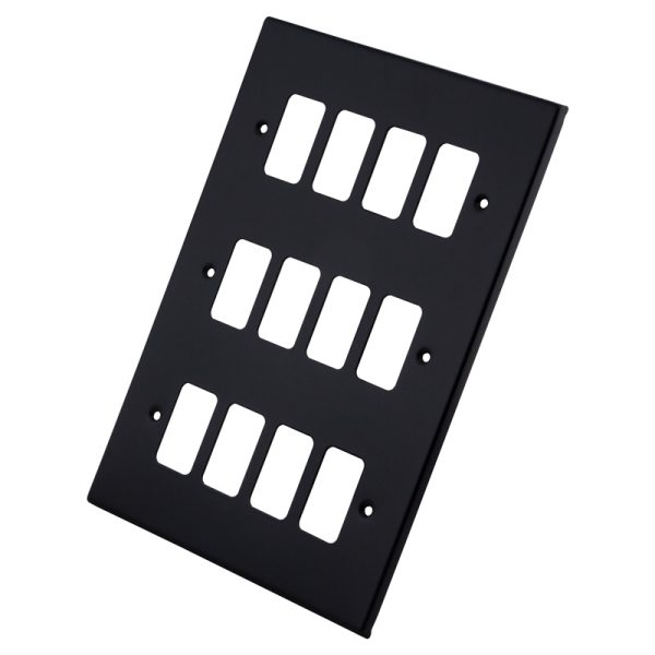 Black Metal 12 Gang Grid Plate 6080-357