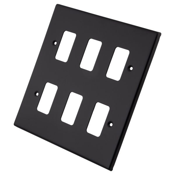 Black Metal 6 Gang Grid Plate 6080-354