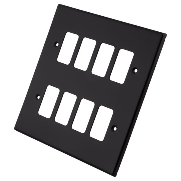 Black Metal 8 Gang Grid Plate 6080-355