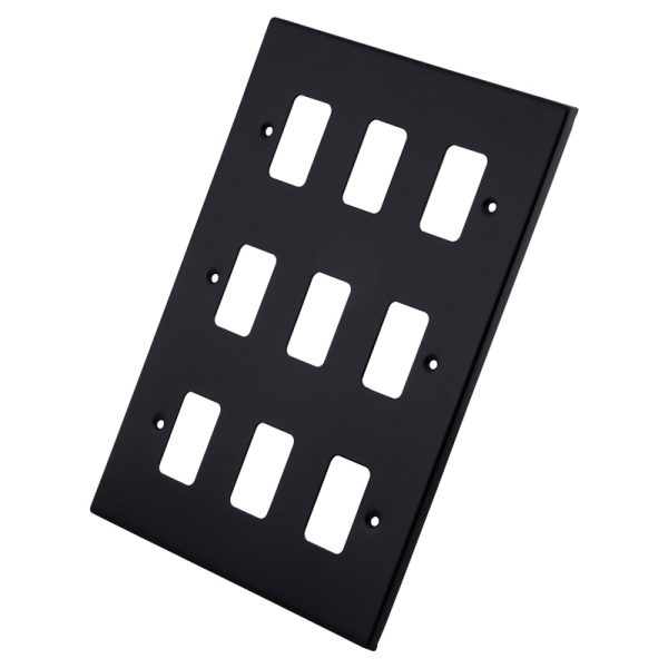 Black Metal 9 Gang Grid Plate 6080-356