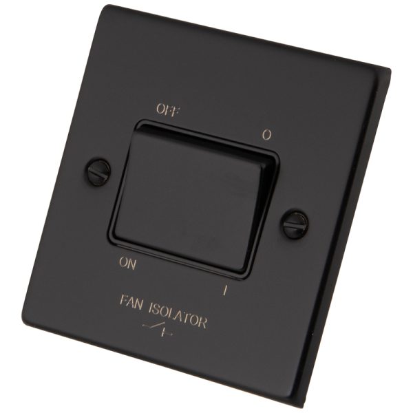 Black Metal 3 Pole Fan Isolator Switch 6082-011