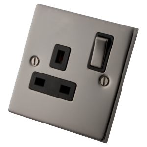 Black Nickel 1 Gang 13 Amp Switched Socket