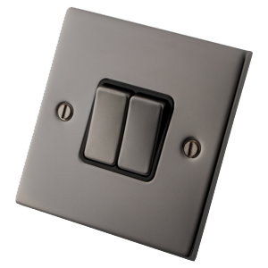 Black Nickel 2 Gang 2 Way Switch