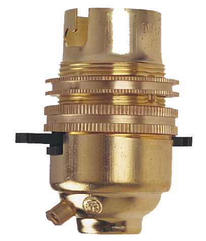 [181/E] Lincoln Brass BC 10mm Inch Lamp Holder c/w Push Bar