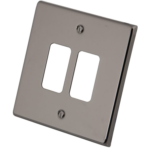 Black Nickel 2 Gang Grid Plate 6070-351