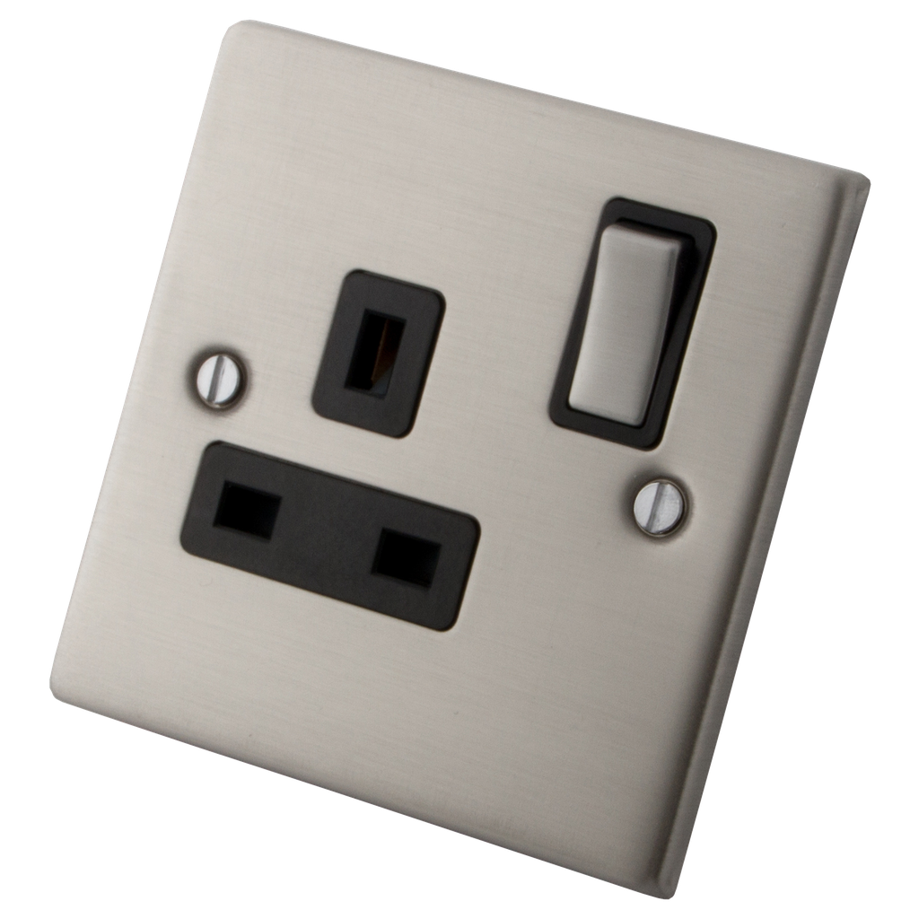 Stainless Steel Switched 1 Gang 13 Amp Socket