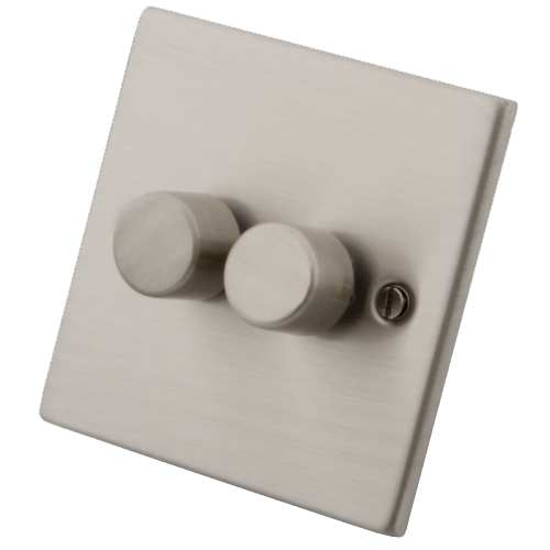 Stainless Steel 2 Gang 2 Way 400W Dimmer 6030-022