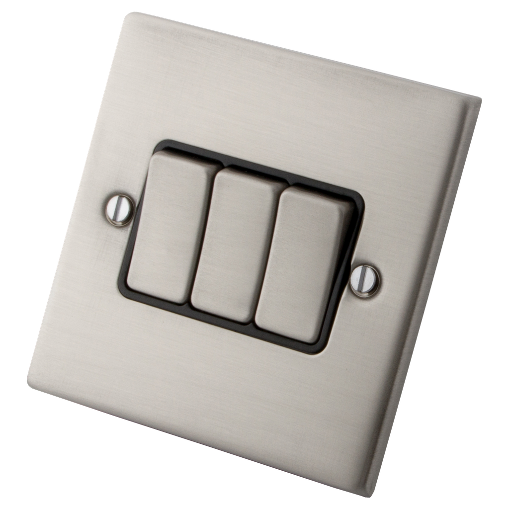 Stainless Steel Switch 3 Gang 2 Way